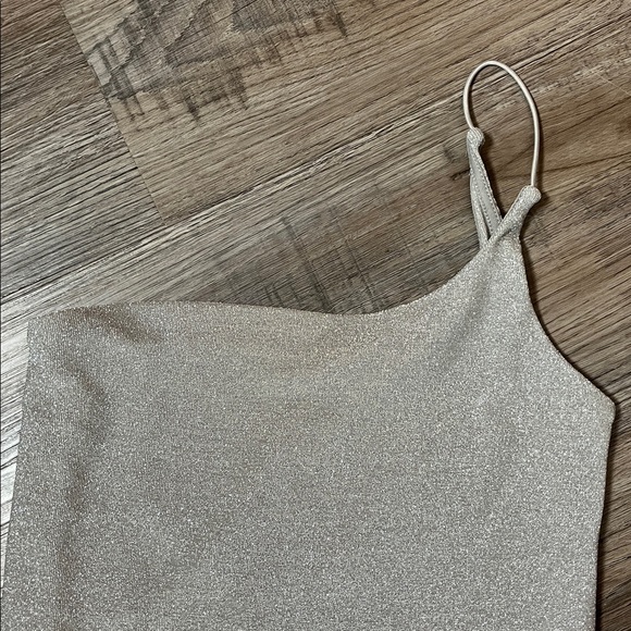 Sparkling Silver Women’s Thong Bodysuit - Picture 4 of 6